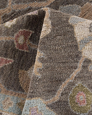 Traditional Oushak Brown Wool Area Rug 6' 1" x 9' 4" - Solo Rugs