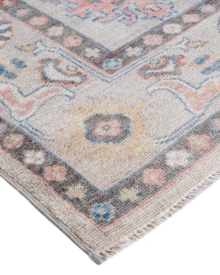 Traditional Oushak Ivory Wool Area Rug 6' 2" x 8' 8" - Solo Rugs