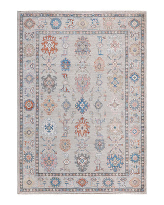 Traditional Oushak Ivory Wool Area Rug 6' 2" x 8' 8" - Solo Rugs
