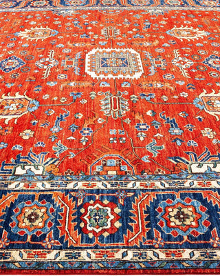 Traditional Serapi Orange Wool Area Rug 8' 8" x 11' 9" - Solo Rugs