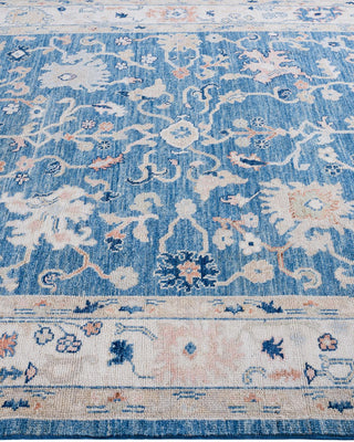 Traditional Oushak Light Blue Wool Area Rug 5' 11" x 8' 8" - Solo Rugs