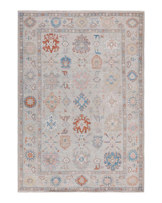 Traditional Oushak Ivory Wool Area Rug 6' 1" x 8' 8" - Solo Rugs