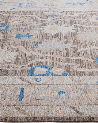 Traditional Oushak Brown Wool Area Rug 6' 2" x 8' 10" - Solo Rugs