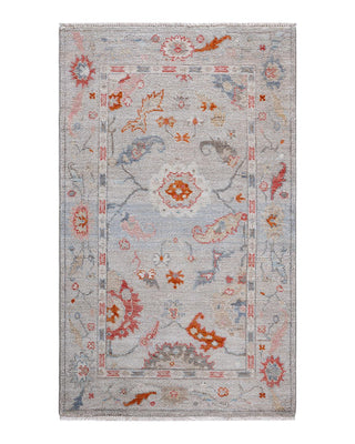 Traditional Oushak Ivory Wool Area Rug 3' 0" x 5' 0" - Solo Rugs