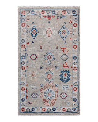 Traditional Oushak Ivory Wool Area Rug 2' 10" x 4' 10" - Solo Rugs
