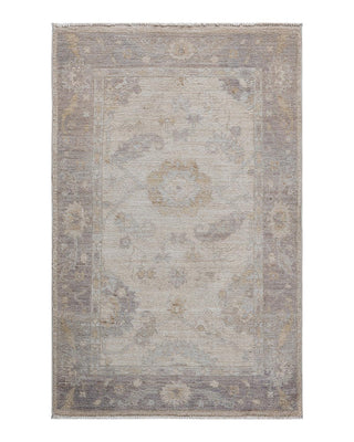 Traditional Oushak Ivory Wool Area Rug 3' 0" x 4' 9" - Solo Rugs
