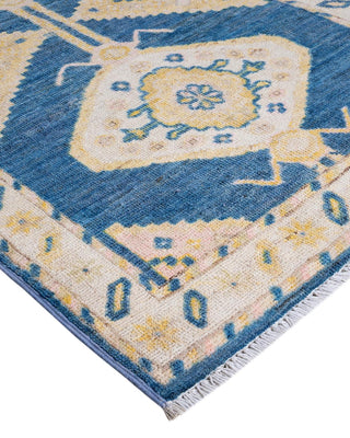 Traditional Oushak Light Blue Wool Area Rug 2' 8" x 4' 1" - Solo Rugs
