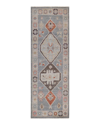 Traditional Oushak Gray Wool Runner 2' 8" x 7' 11" - Solo Rugs