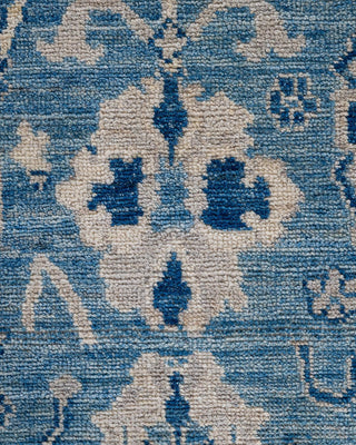 Traditional Oushak Light Blue Wool Runner 2' 7" x 9' 6" - Solo Rugs