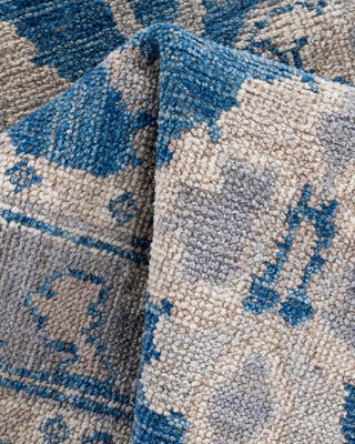Traditional Oushak Light Blue Wool Runner 2' 7" x 9' 9" - Solo Rugs