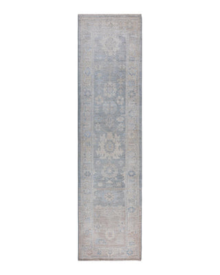 Traditional Oushak Gray Wool Runner 2' 7" x 10' 4" - Solo Rugs
