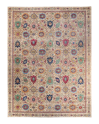 Traditional Serapi Ivory Wool Area Rug 10' 5" x 13' 10" - Solo Rugs