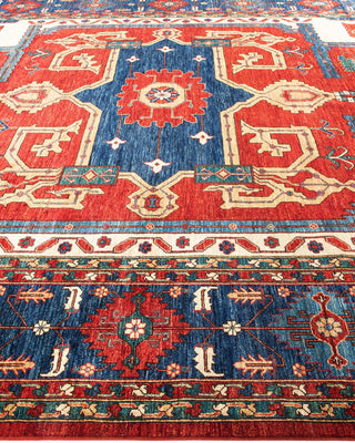 Traditional Serapi Orange Wool Area Rug 9' 9" x 14' 1" - Solo Rugs