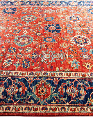 Traditional Serapi Orange Wool Area Rug 8' 1" x 9' 6" - Solo Rugs