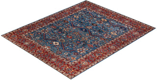 Traditional Serapi Light Blue Wool Area Rug 8' 1" x 9' 10" - Solo Rugs