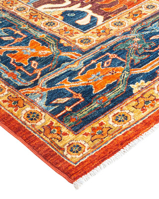 Traditional Serapi Orange Wool Area Rug 9' 10" x 13' 6" - Solo Rugs