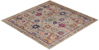 Traditional Serapi Beige Wool Square Area Rug 8' 6" x 8' 8" - Solo Rugs