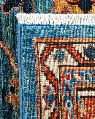 Traditional Serapi Light Blue Wool Area Rug 10' 0" x 13' 6" - Solo Rugs