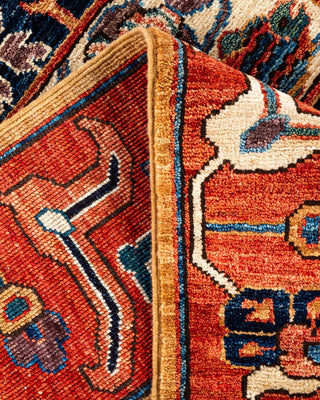 Traditional Serapi Orange Wool Square Area Rug 8' 1" x 7' 10" - Solo Rugs