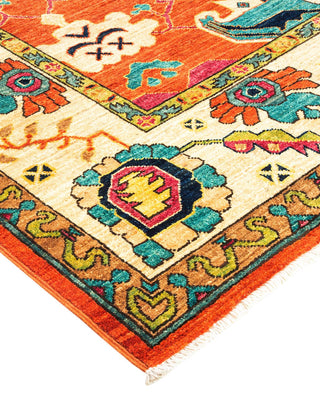 Traditional Serapi Orange Wool Area Rug 8' 0" x 10' 4" - Solo Rugs