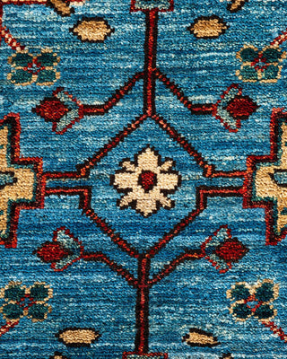 Traditional Serapi Light Blue Wool Area Rug 6' 1" x 8' 11" - Solo Rugs