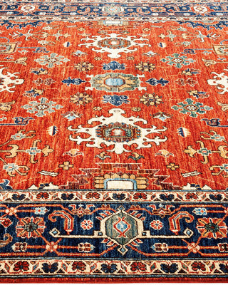 Traditional Serapi Orange Wool Area Rug 6' 0" x 9' 3" - Solo Rugs