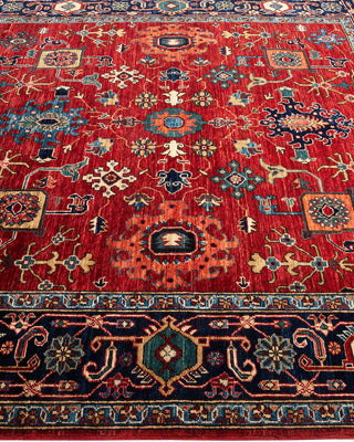 Traditional Serapi Orange Wool Square Area Rug 6' 0" x 6' 4" - Solo Rugs