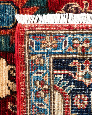 Traditional Serapi Orange Wool Square Area Rug 6' 0" x 6' 4" - Solo Rugs