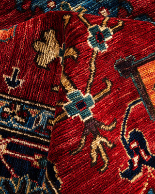 Traditional Serapi Orange Wool Square Area Rug 6' 0" x 6' 4" - Solo Rugs