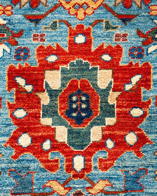 Traditional Serapi Light Blue Wool Area Rug 10' 0" x 13' 8" - Solo Rugs