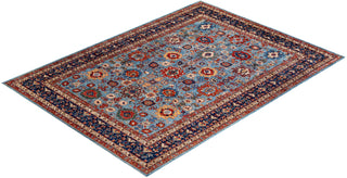 Traditional Serapi Light Blue Wool Area Rug 10' 0" x 13' 8" - Solo Rugs