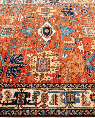 Traditional Serapi Orange Wool Area Rug 6' 0" x 8' 5" - Solo Rugs