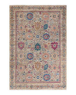 Traditional Serapi Beige Wool Area Rug 6' 5" x 9' 5" - Solo Rugs