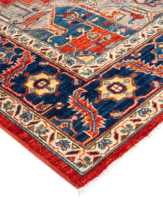 Traditional Serapi Orange Wool Area Rug 6' 0" x 8' 7" - Solo Rugs