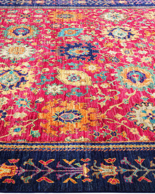 Traditional Serapi Purple Wool Area Rug 6' 6" x 9' 8" - Solo Rugs