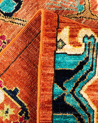 Traditional Serapi Orange Wool Area Rug 6' 1" x 9' 5" - Solo Rugs