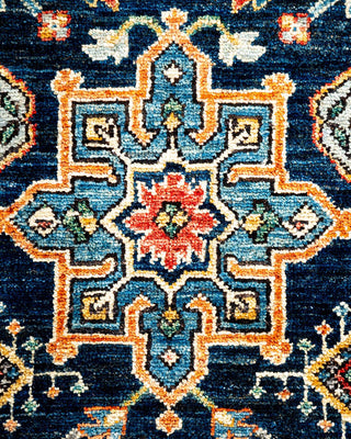 Traditional Serapi Blue Wool Area Rug 5' 10" x 8' 10" - Solo Rugs