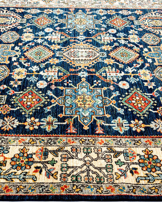 Traditional Serapi Blue Wool Area Rug 5' 10" x 8' 10" - Solo Rugs