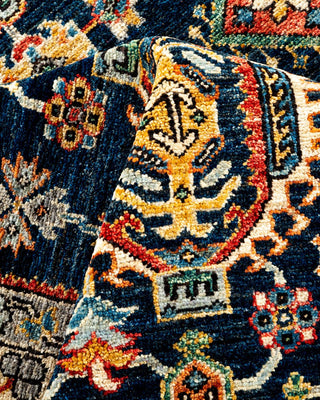 Traditional Serapi Blue Wool Area Rug 5' 10" x 8' 10" - Solo Rugs