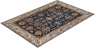 Traditional Serapi Blue Wool Area Rug 5' 10" x 8' 10" - Solo Rugs