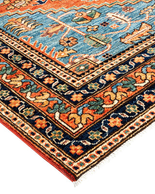Traditional Serapi Orange Wool Area Rug 6' 2" x 8' 7" - Solo Rugs