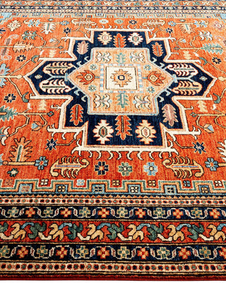 Traditional Serapi Orange Wool Area Rug 6' 2" x 8' 7" - Solo Rugs