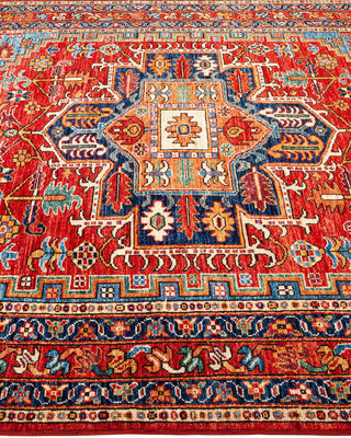 Traditional Serapi Orange Wool Area Rug 4' 11" x 7' 0" - Solo Rugs