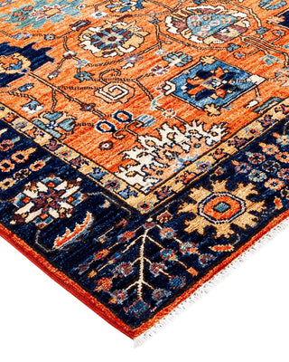 Traditional Serapi Orange Wool Area Rug 4' 10" x 6' 7" - Solo Rugs