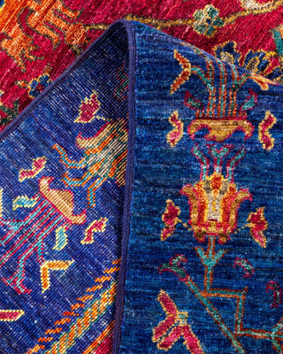 Traditional Serapi Purple Wool Area Rug 4' 8" x 10' 4" - Solo Rugs