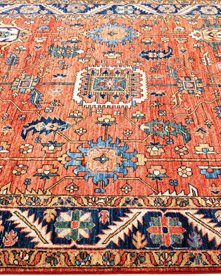 Traditional Serapi Orange Wool Area Rug 5' 5" x 7' 7" - Solo Rugs