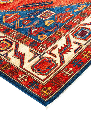 Traditional Serapi Blue Wool Area Rug 5' 1" x 7' 4" - Solo Rugs