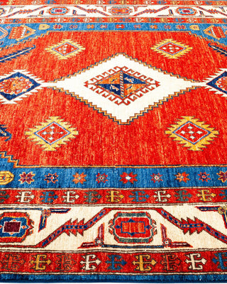 Traditional Serapi Blue Wool Area Rug 5' 1" x 7' 4" - Solo Rugs
