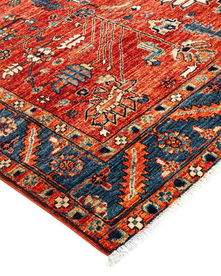 Traditional Serapi Orange Wool Area Rug 5' 2" x 6' 10" - Solo Rugs