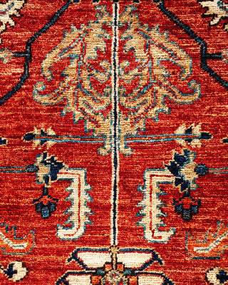 Traditional Serapi Orange Wool Area Rug 5' 2" x 6' 10" - Solo Rugs
